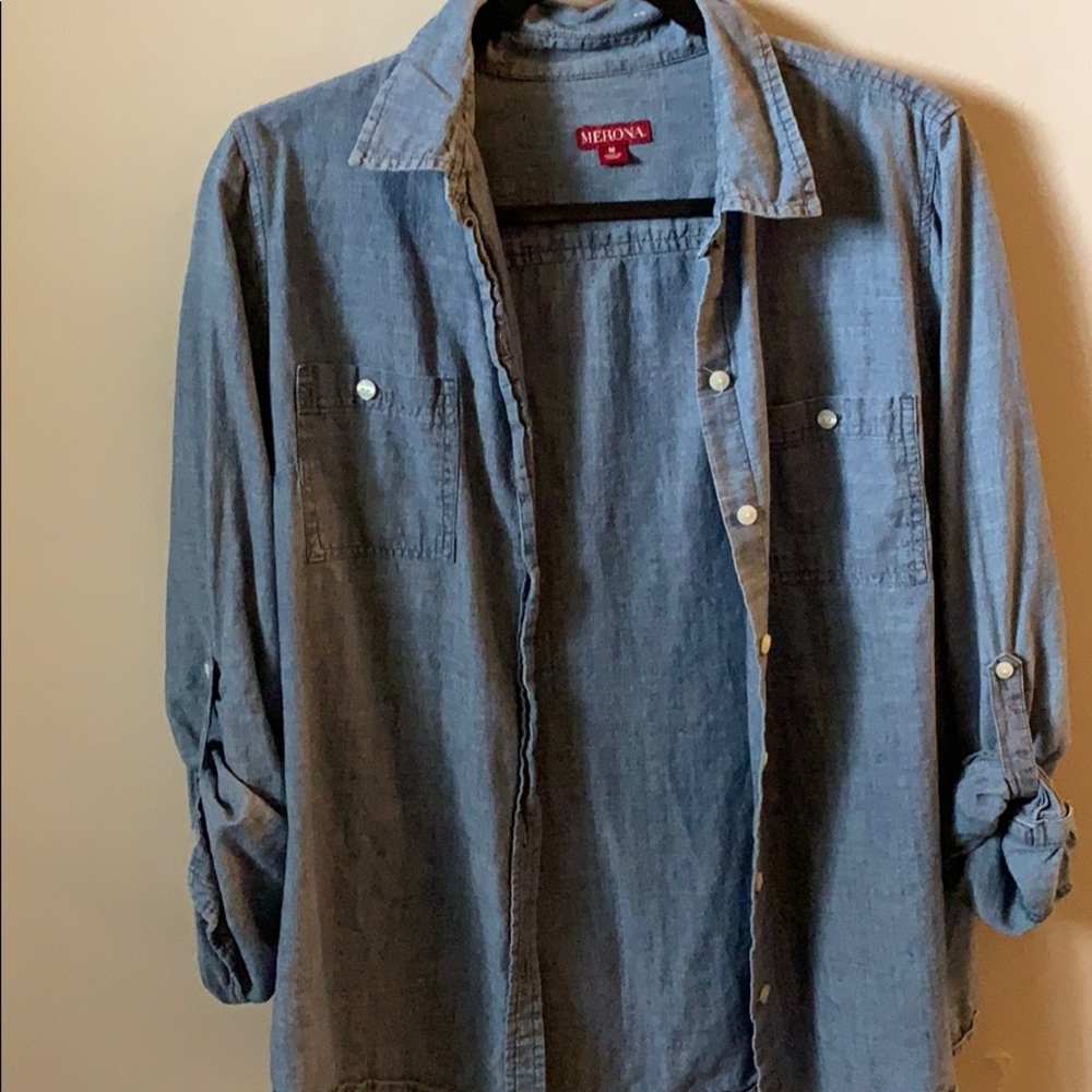 Jean colored button up